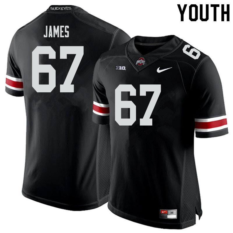 Ohio State Buckeyes Jakob James Youth #67 Black Authentic Stitched College Football Jersey